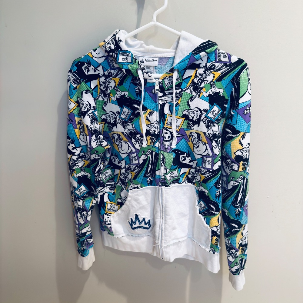 Disney Parks Villains Full Zip Hoodie Girls Weekend Print L
